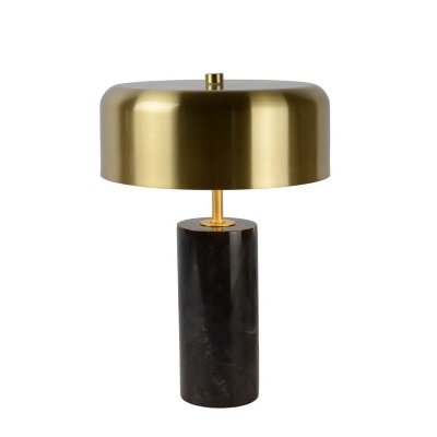 LUCIDE  34540/03/30 Lampe de Table, Marbre, 21 W, Noir, Or Mat