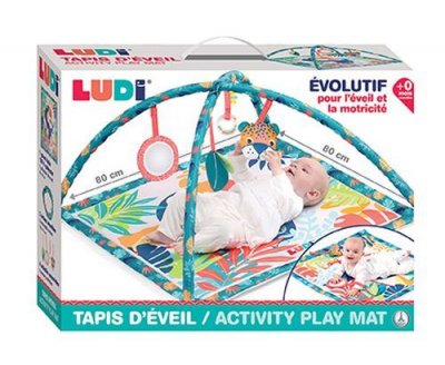 LUDI  Tapis d'&eacute;veil MULTICOLORE 80x80 cm