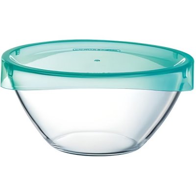 LUMINARC  Saladier + couvercle Keep'n bowl T 17 cm transparent et vert