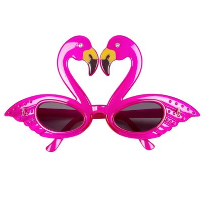 BOLAND BV Lunettes Flamant Rose - Adulte - Noir - Strass Incrust&eacute;s