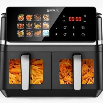 LVTETIA  BW-IP8018D - Friteuse &agrave; air double panier - 9 L - Noir