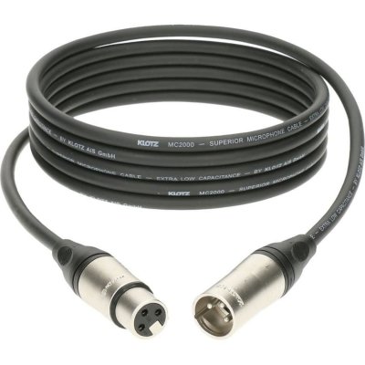 KLOTZ M2K1FM0500 c&acirc;ble micro XLR m&acirc;le 3 broches - XLR femelle 3 broches 5 m&egrave;tres
