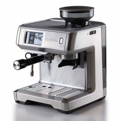 ARIETE Machine &agrave; caf&eacute; 1312 avec &eacute;cran num&eacute;rique et moulin &agrave; caf&eacute; int&eacute;gr&eacute; Gris
