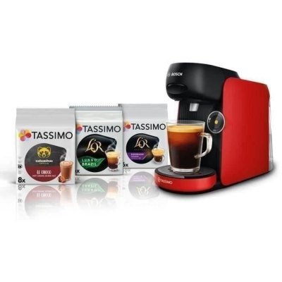 BOSCH Machine &agrave; caf&eacute; &agrave; dosette TAS163EC3 - Rouge