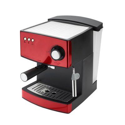 ADLER Machine &agrave; expresso de 15 bars 850w rouge noir