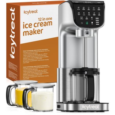 ICYTREAT Machine &agrave; glace  Ic-1010 EU 12 en 1 500 W 568 ml Acier Inox