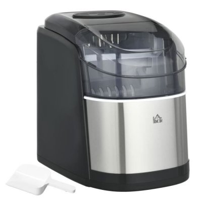 HOMCOM Machine &agrave; gla&ccedil;ons 1,7 L - r&eacute;servoir glace 0,9 Kg - pelle, panier - gris noir