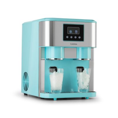 KLARSTEIN Machine &agrave; gla&ccedil;ons - - 15 > 18 kg/24h, r&eacute;servoir 1,8L, 2 tailles de glace pil&eacute;e - Bleu