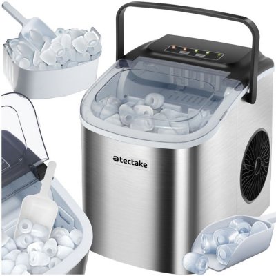 TECTAKE Machine &agrave; gla&ccedil;ons capacit&eacute; de 1,2 L avec 2 tailles de gla&ccedil;ons argent