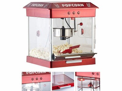 ROSENSTEIN & SOHNE Machine &agrave; pop-corn 800 W avec cuve en acier inoxydable