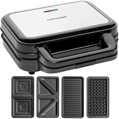 CONCEPT Machine &agrave; sandwich XXL 4en1 SV3070 900W plaques interchangeables