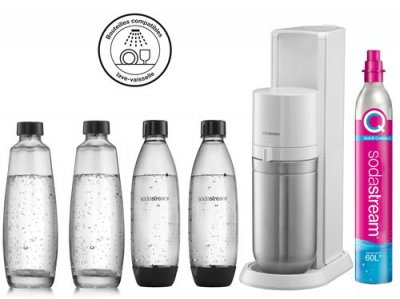 SODASTREAM Machine &agrave; soda  DUO Blanche Pack 4 bouteilles