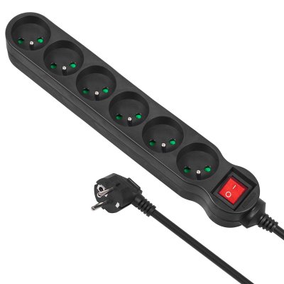 MACLEAN  MCE188 rallonge Electrique Band Barrette d'alimentation 6 Prises (5 m)