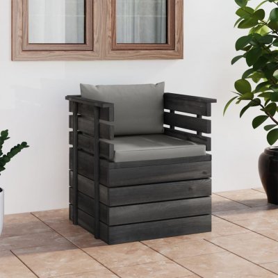 VIDAXL Magnifique Fauteuil De Jardin Avec Coussins Bois De Pin-329863