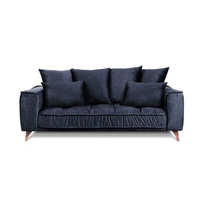  Maison Aubertin Canap&eacute; Tissu Droit Bleu Altamo - 2 Places
