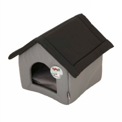 L3C Maison Pagode 47 X 39 X 42cm Noir/Gris Pour Chat