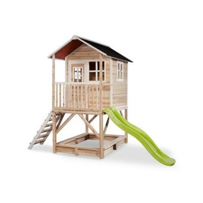 Backyard Discovery Maisonnette Beacon Heights – Bois De Cèdre – Avec Toboggan, Bac à Sable, Cuisine Intérieure, Tableau Noir – Dès 3 Ans – 310 X 190 X 230 Cm