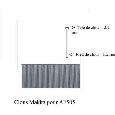 MAKITA  - 1 Boite De 5000 Clous Galva L:50 Mm Pour Af505 - F-31957