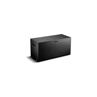 TOOD Malle de rangement en r&eacute;sine - 350 L - Gris anthracite - 120 x 52 x 60 cm