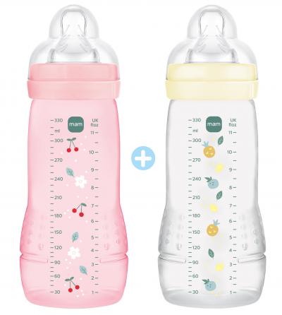 MAM Easy Active - Biberon 2&egrave;me &acirc;ge 330ml berry x2