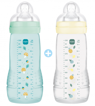 MAM Easy Active - Biberon 2&egrave;me &acirc;ge 330ml ice x2