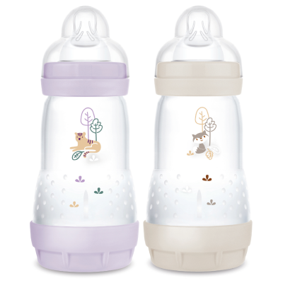 Mam Easy Start Nature Biberon T&eacute;tine D2 Lilas Sable 260ml 2uts