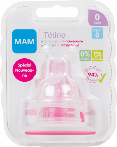 MAM  T&eacute;tine d&eacute;bit 0 Extra Lent - Silicone