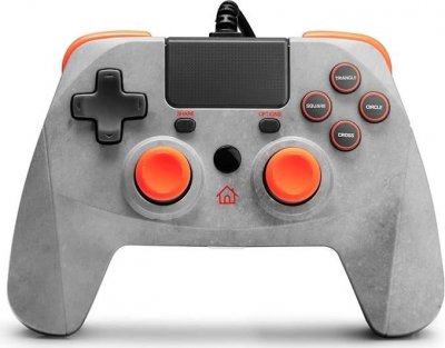 SNAKEBYTE Manette 4S Rock  filaire PS4 et PS3  grise et orange