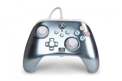 POWERA Manette filaire am&eacute;lior&eacute;e  pour Xbox &ndash; Metallic Ice