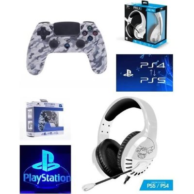 SPIRIT OF GAMER Manette PS4 Bluetooth -  - PRO-H3 - Camouflage Blanc - 3.5 JACK - Sans fil