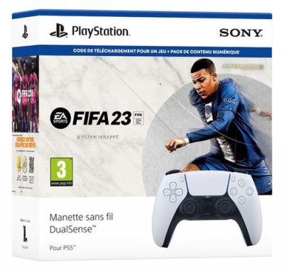 SONY Manette sans fil  DualSense blanc + code de t&eacute;l&eacute;chargement FIFA 23 