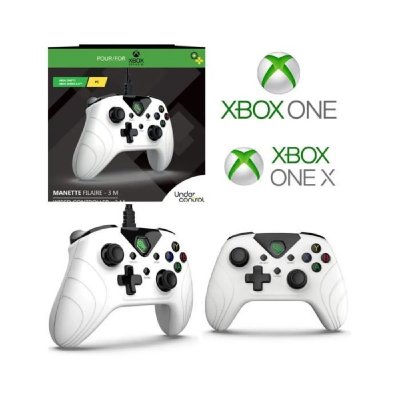 UNDER CONTROL Manette XBOX ONE-S-X-PC FILAIRE BLANCHE ERGONOMIQUE