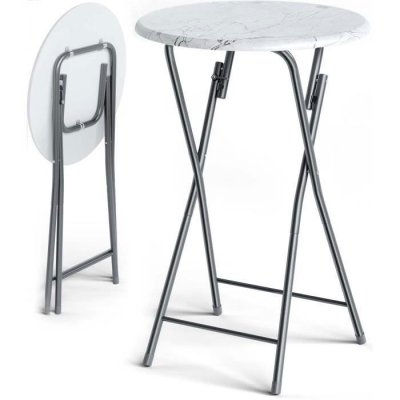 CASARIA Mange-debout &Oslash;60cm pliable en bois aspect marbre