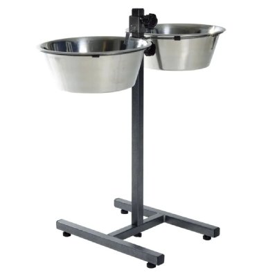 TRIXIE Mangeoire et abreuvoir double avec support r&eacute;glable Noir 28 cm 