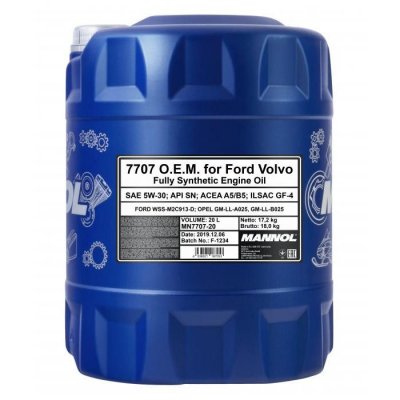 MANNOL  - Huile moteur - 5W30 - 20L - FORD/VOLVO - MN7707-20