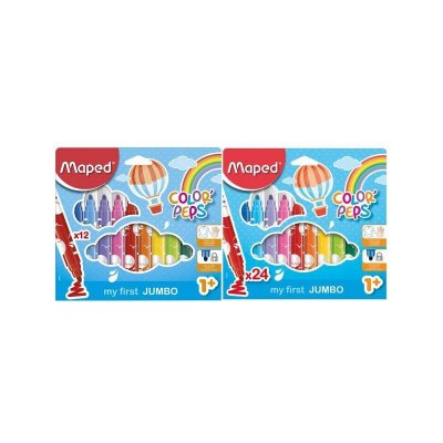 MAPED  Feutres COLOR'PEPS JUMBO x12 Bo&icirc;te Carton - Lot de 3