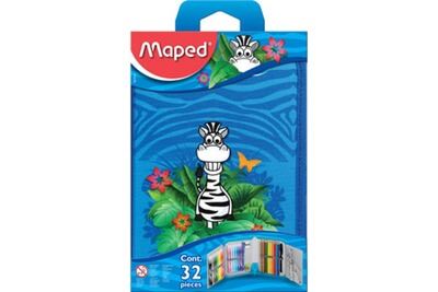 MAPED   etui pour &eacute;colier jungle, en polyester, bleu, equip&eacute; noir