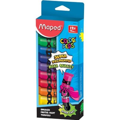 MAPED  Peinture gouache en tube - 12 x 12 ml