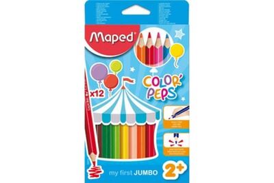 MAPED  Pochette carton de 24 CRAYONS COLOR'PEPS JUMBO - Lot de 2