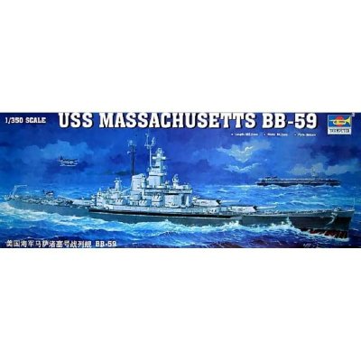 TRUMPETER Maquette bateau  USS MASSACHUSETTS BB-59- 1/350 - Maquette d
