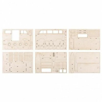 RAYHER Maquette en bois 3d camping car &agrave; customiser - 30 x 13 x 17 cm