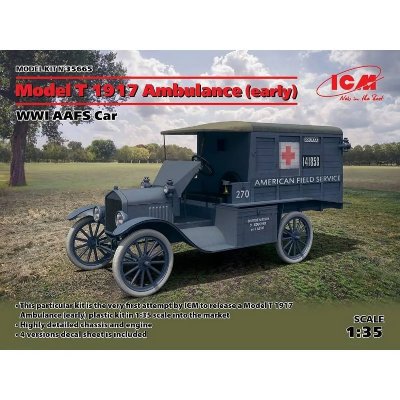 ICM Maquette  Model T 1917 Ambulance (early) WWI AAFS Car- 1/35 - Maqu