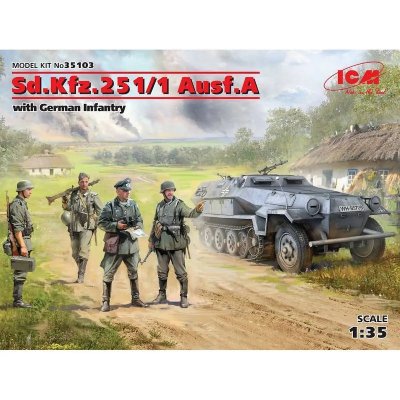 ICM Maquette  Sd.Kfz.251/1 Ausf.A with German Infantry- 1/35 - Maquett