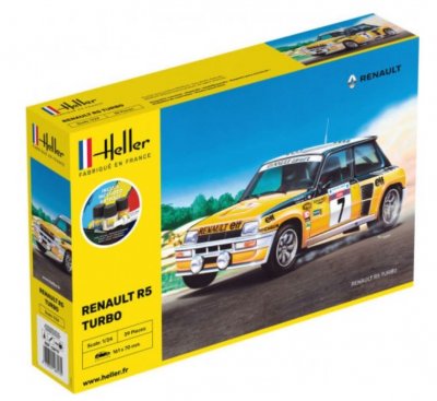 HELLER Maquette voiture : Starter kit : Renault R5 Turbo Coloris Unique