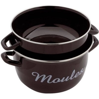 BAUMALU Marmite &agrave; moules 18cm -  - Noir - Acier &eacute;maill&eacute;