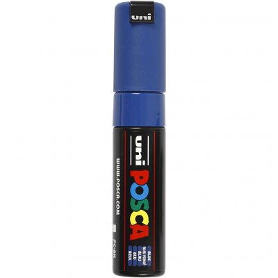UNI BALL Marqueur Posca pointe biseaut&eacutee large Bleu fonc&eacute
