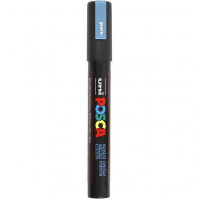 UNI BALL Marqueur Posca pointe conique trait moyen Bleu m&eacutetallique