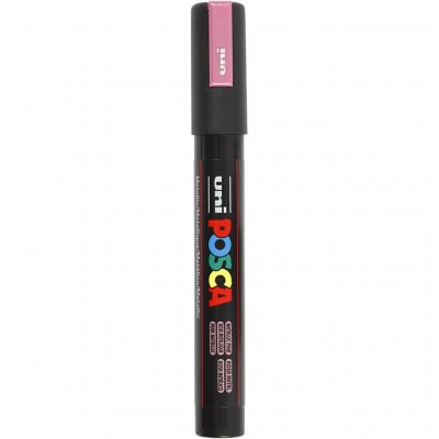 UNI BALL Marqueur Posca pointe conique trait moyen Rose m&eacutetallique