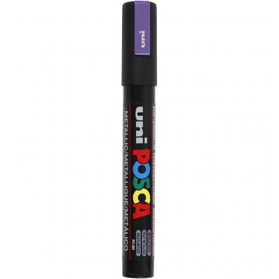 UNI BALL Marqueur Posca pointe conique trait moyen Violet m&eacutetallique