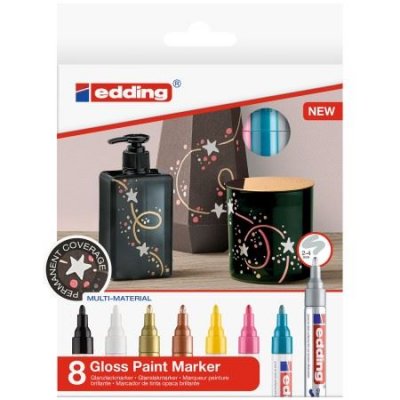 EDDING Marqueurs Peinture 750 Pointe Medium - Couleurs assorties - 8 pcs